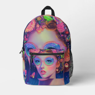 Neon Garden Goddess Bedrukte Rugzak