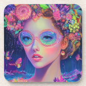 Neon Garden Goddess Bier Onderzetter (Voorkant)