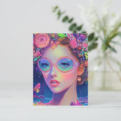 Neon Garden Goddess Briefkaart (Staand voorkant)