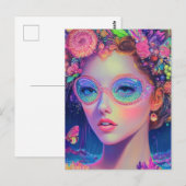 Neon Garden Goddess Briefkaart (Voorkant / Achterkant)