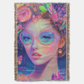 Neon Garden Goddess Deken (Voorkant Verticaal)