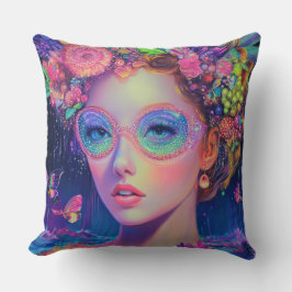 Neon Garden Goddess Kussen