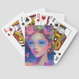 Neon Garden Goddess Pokerkaarten