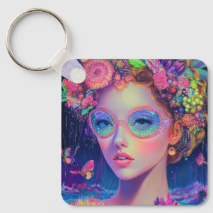 Neon Garden Goddess Sleutelhanger