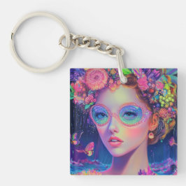 Neon Garden Goddess Sleutelhanger