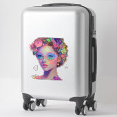 Neon Garden Goddess Sticker (Koffer)