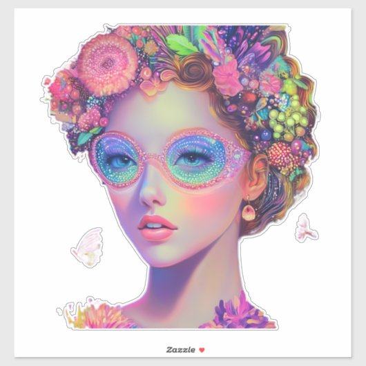 Neon Garden Goddess Sticker (Vel)