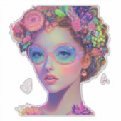 Neon Garden Goddess Sticker (Voorkant)
