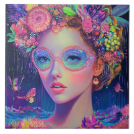 Neon Garden Goddess Tegeltje