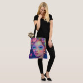 Neon Garden Goddess Tote Bag (Op model)