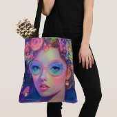 Neon Garden Goddess Tote Bag (Dichtbij)