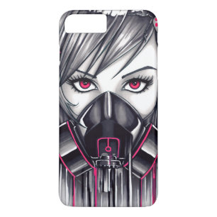 Neon Gas Mask Girl iPhone 8/7 Plus Hoesje
