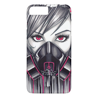 Neon Gas Mask Girl iPhone 8/7 Plus Hoesje