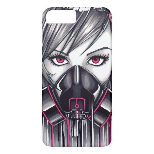 Neon Gas Mask Girl Case-Mate iPhone Case (Achterkant)