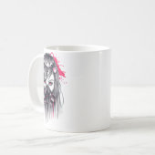 Neon Gas Mask Girl Koffiemok (Voorkant links)