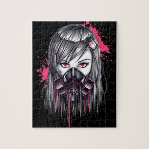 Neon Gas Mask Girl Legpuzzel