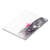 Neon Gas Mask Girl Notitieblok (Linkerzijde)