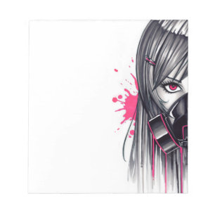 Neon Gas Mask Girl Notitieblok