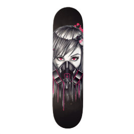 Neon Gas Mask Girl Persoonlijk Skateboard