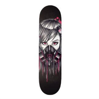 Neon Gas Mask Girl Persoonlijk Skateboard