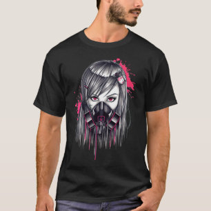 Neon Gas Mask Girl T-shirt