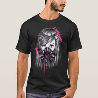 Neon Gas Mask Girl T-shirt