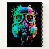 Neon Gas Mask: levendige chaoskunst Notitieboek (Achterkant)