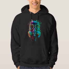 Neon Gas Mask: Vibrant Chaos Kunst Hoodie