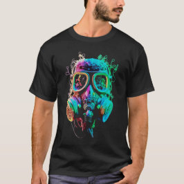 Neon Gas Mask: Vibrant Chaos Kunst T-shirt