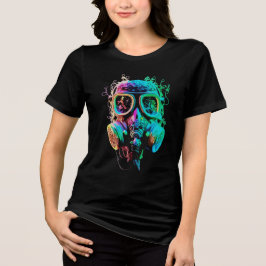 Neon Gas Mask: Vibrante Chaos Kunst Tri-Blend Shirt