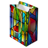 Neon gebrandschilderd glas medium cadeauzakje (Voorkant Gekanteld)