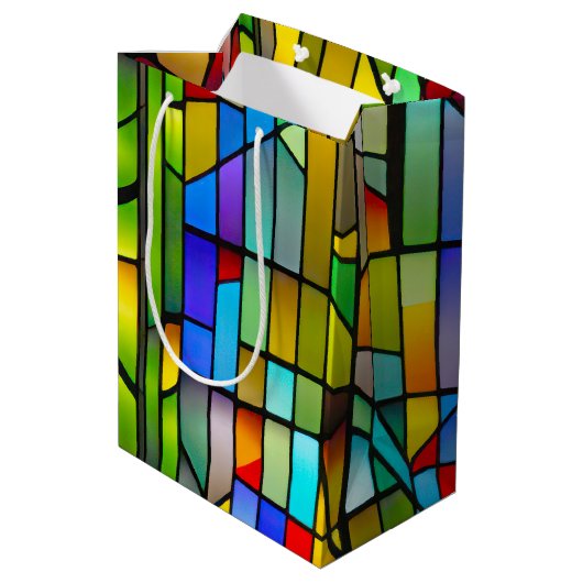 Neon gebrandschilderd glas medium cadeauzakje (Achterkant Gekanteld)