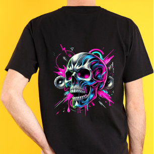 Neon gebroken schedel t-shirt