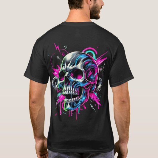 Neon gebroken schedel t-shirt (Achterkant)