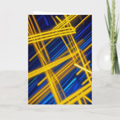 Neon Geel Cyaan Cyberpunk Lichtsporen Abstract (Achterkant)