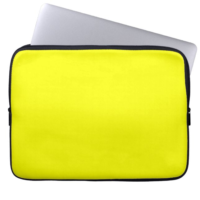 Neon Geel Effen Kleur Laptop Sleeve (Voorkant)