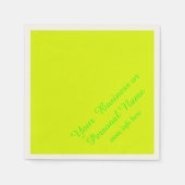 Neon geel effen kleur servetten (Voorkant)