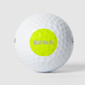 Neon Geel Elegante Naam Kleur Reizen Helder Golfballen (Voorkant)