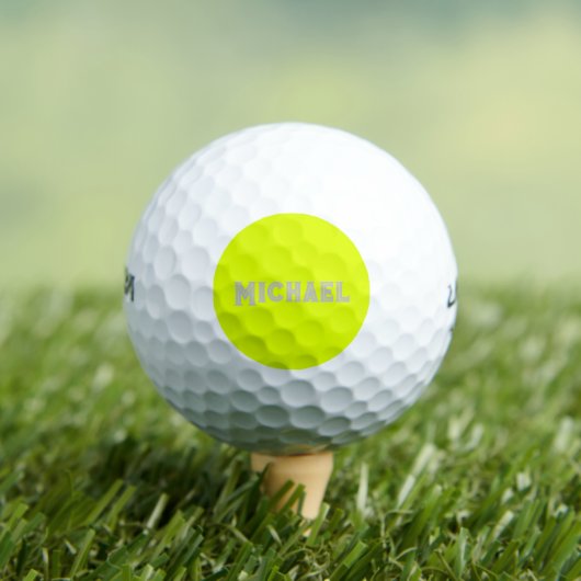 Neon Geel Elegante Naam Kleur Reizen Helder Golfballen (Insitu Shirt)