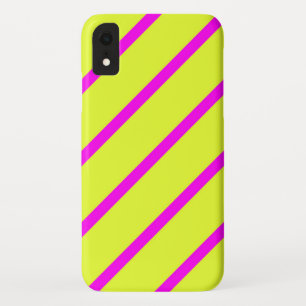 Neon geel en levendig roze strepen Case-Mate iPhone case