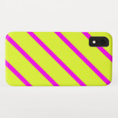 Neon geel en levendig roze strepen Case-Mate iPhone case (Achterkant (horizontaal))