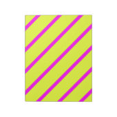Neon geel en levendig roze strepen notitieblok (Linkerzijde)
