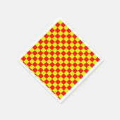 Neon Geel en Rood Geruite Checkerboard  Servet (Hoek)
