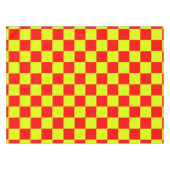 Neon Geel en Rood Geruite Checkerboard  Tafelkleed (Voorkant (Horizontaal))
