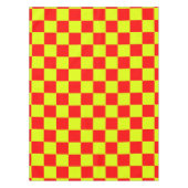 Neon Geel en Rood Geruite Checkerboard  Tafelkleed (Voorkant)