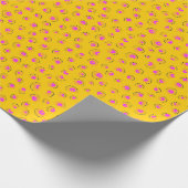 Neon Geel en Roze Cheetah print inpakpapier (Hoek)