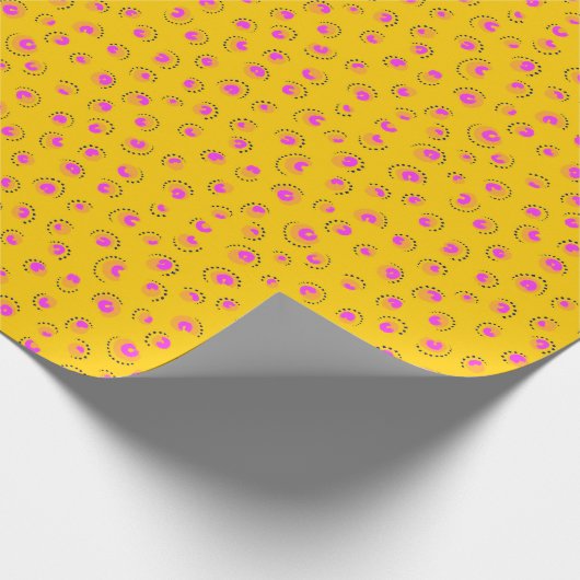Neon Geel en Roze Cheetah print inpakpapier (Hoek)