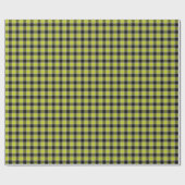 Neon Geel en Zwart Geruite geruite Plaid Cadeaupapier (Vlak)