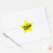 Neon Geel Goed Gedaan Leerlingbeloning Ster Sticker (Envelop)