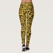 Neon geel Leopard Animal Print Leggings (Achterkant)
